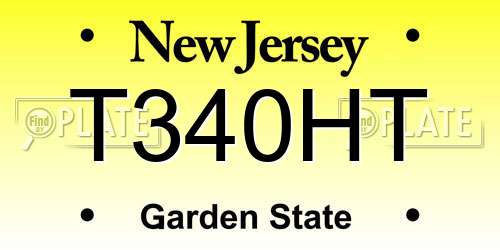 T340HT New Jersey License Plate