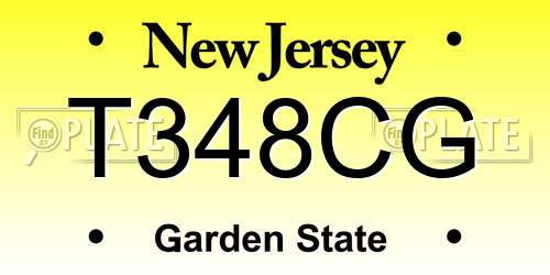 T348CG New Jersey License Plate