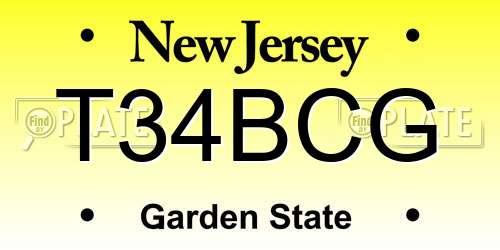 T34BCG New Jersey License Plate