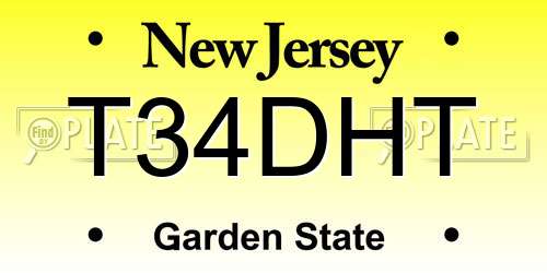T34DHT New Jersey License Plate