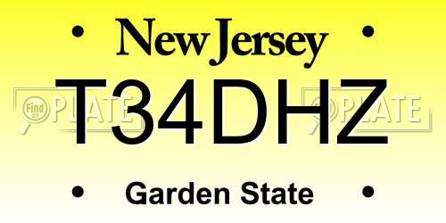 T34DHZ New Jersey License Plate