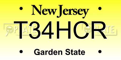 T34HCR New Jersey License Plate