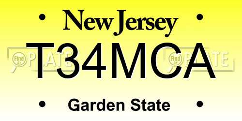 T34MCA New Jersey License Plate