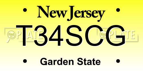 T34SCG New Jersey License Plate