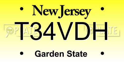 T34VDH New Jersey License Plate