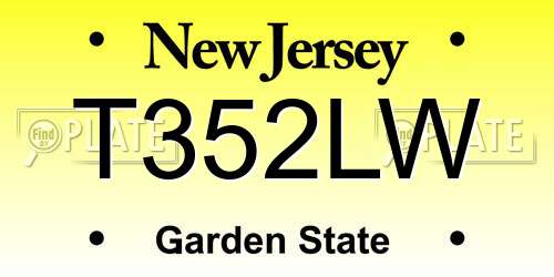 T352LW New Jersey License Plate