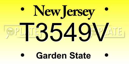 T3549V New Jersey License Plate