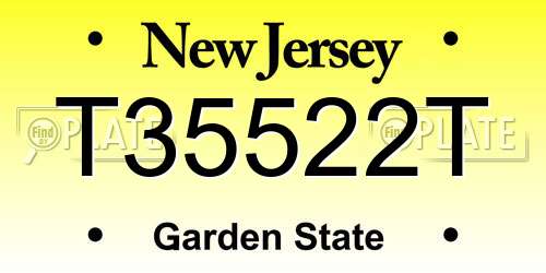 T35522T New Jersey License Plate