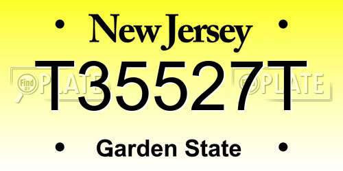 T35527T New Jersey License Plate