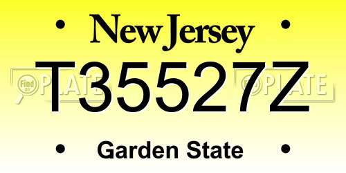 T35527Z New Jersey License Plate