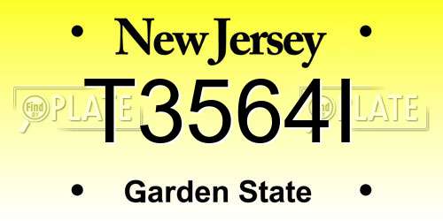 T3564I New Jersey License Plate