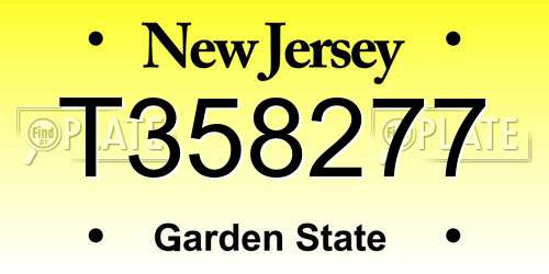 T358277 New Jersey License Plate
