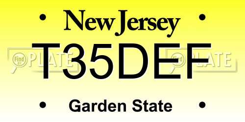 T35DEF New Jersey License Plate