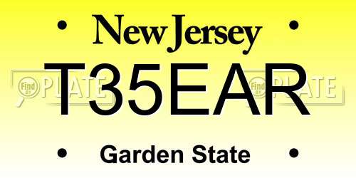 T35EAR New Jersey License Plate