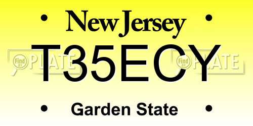T35ECY New Jersey License Plate