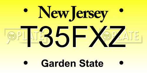 T35FXZ New Jersey License Plate