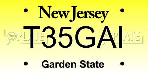 T35GAI New Jersey License Plate