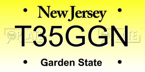 T35GGN New Jersey License Plate