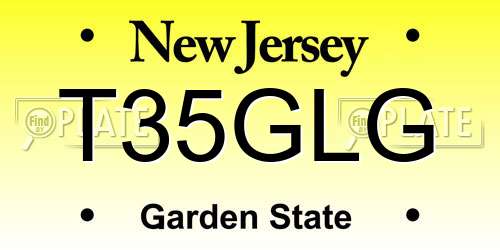 T35GLG New Jersey License Plate
