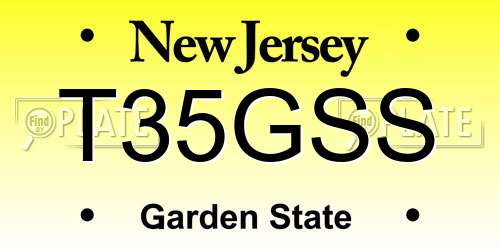 T35GSS New Jersey License Plate