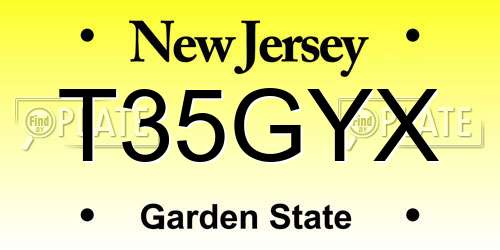 T35GYX New Jersey License Plate