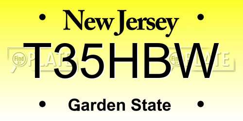 T35HBW New Jersey License Plate