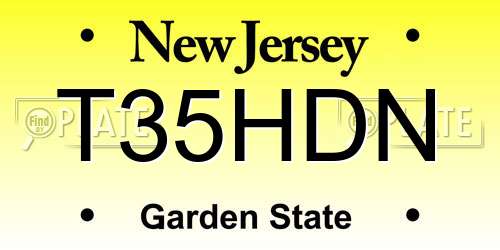T35HDN New Jersey License Plate