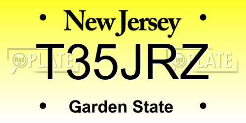 T35JRZ New Jersey License Plate
