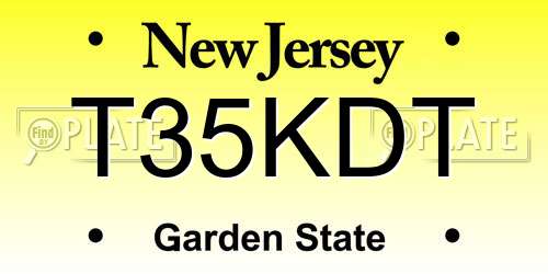 T35KDT New Jersey License Plate