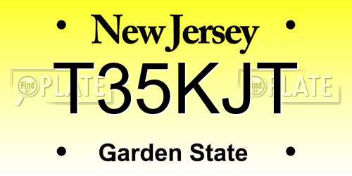 T35KJT New Jersey License Plate