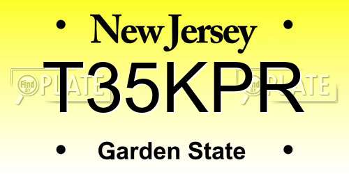 T35KPR New Jersey License Plate