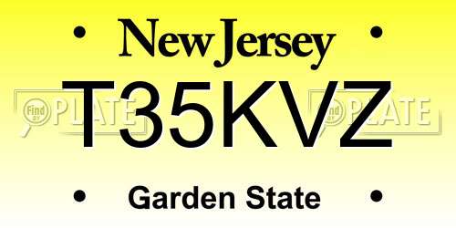 T35KVZ New Jersey License Plate