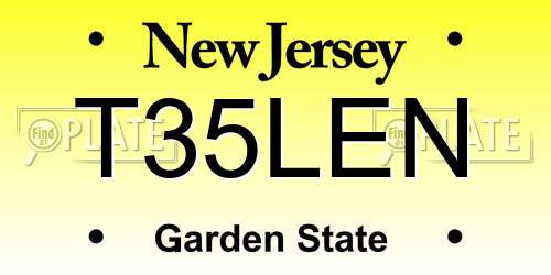 T35LEN New Jersey License Plate