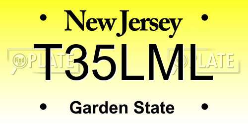 T35LML New Jersey License Plate