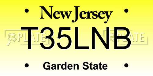 T35LNB New Jersey License Plate