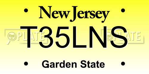 T35LNS New Jersey License Plate