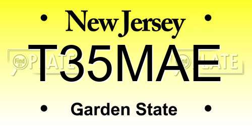 T35MAE New Jersey License Plate