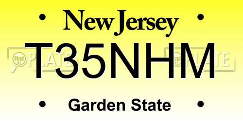 T35NHM New Jersey License Plate