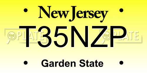 T35NZP New Jersey License Plate