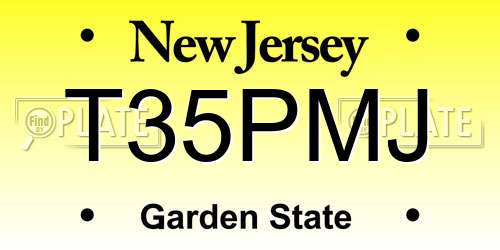 T35PMJ New Jersey License Plate