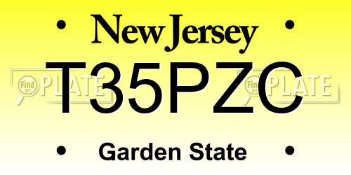 T35PZC New Jersey License Plate
