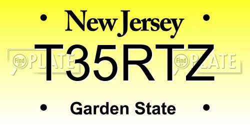 T35RTZ New Jersey License Plate