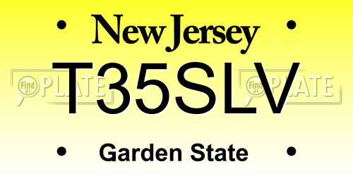 T35SLV New Jersey License Plate