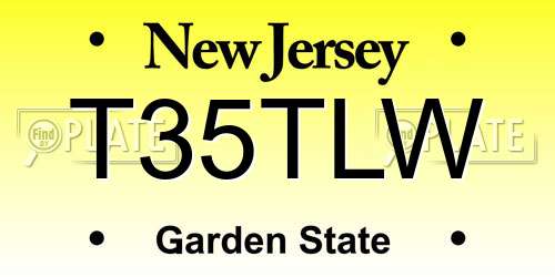 T35TLW New Jersey License Plate
