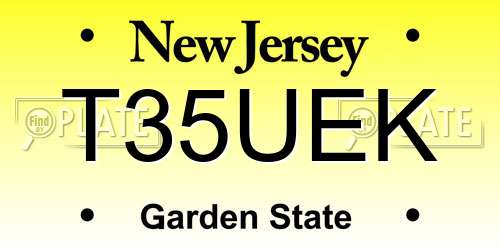 T35UEK New Jersey License Plate