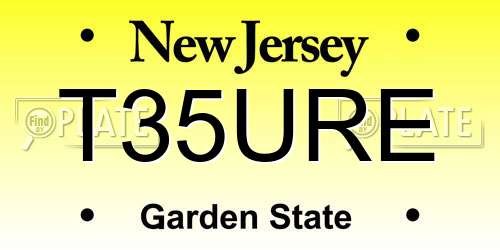 T35URE New Jersey License Plate