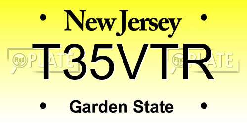 T35VTR New Jersey License Plate