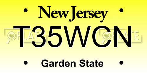 T35WCN New Jersey License Plate
