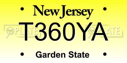 T360YA New Jersey License Plate