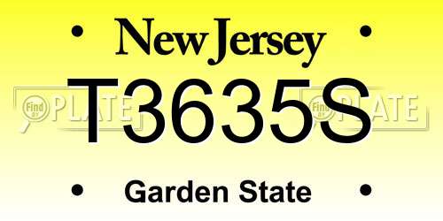 T3635S New Jersey License Plate